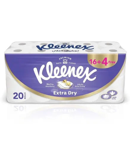 مناديل حمام كلينكس 16+4 مجانا