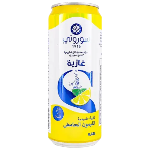 مياه سوروتي غازية معدنية بنكهة الليمون 250 مل