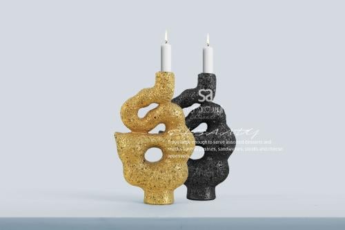 شمعدان (SA-5105) جديد 3 الوان ابيض -اسود -ذهبي