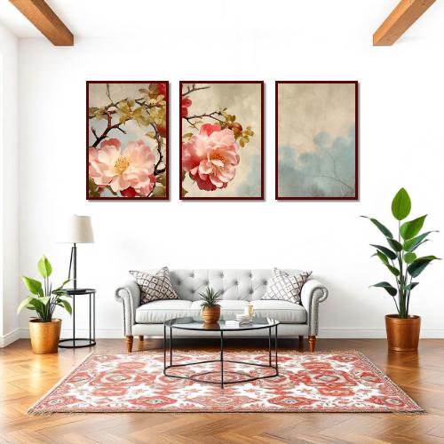 طقم من 3 لوحات ثلاثية بتصميم عصري