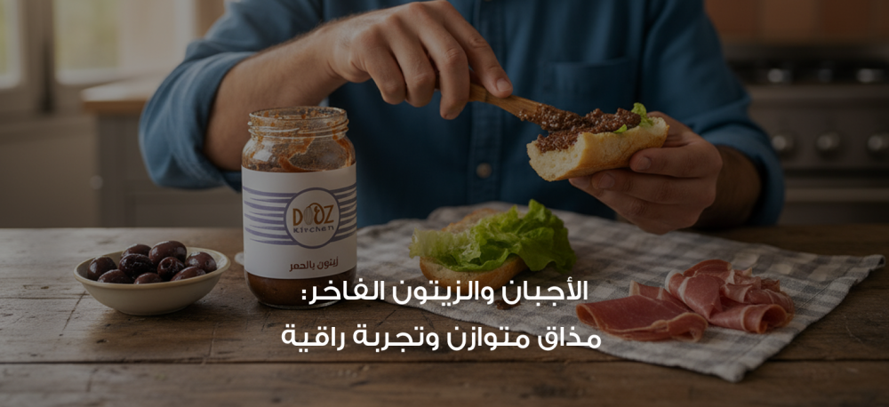 الأجبان والزيتون الفاخر: مذاق متوازن وتجربة راقية