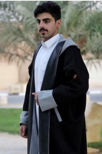 فروه رجالي شتوي مع شال -اسود مع رمادي دبل فيس