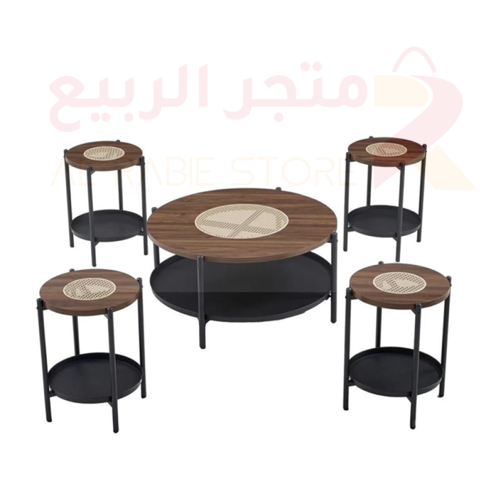 طقم طاولات خشب 5قطع