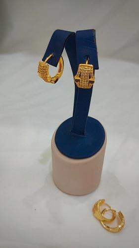 حلق دائري زركون مطلي ذهب