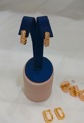 حلق دائري زركون مطلي ذهب