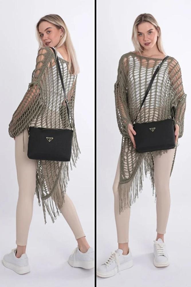 حقيبة كتف نسائية أصلية فاخرة من الجلد الناعم مكونة