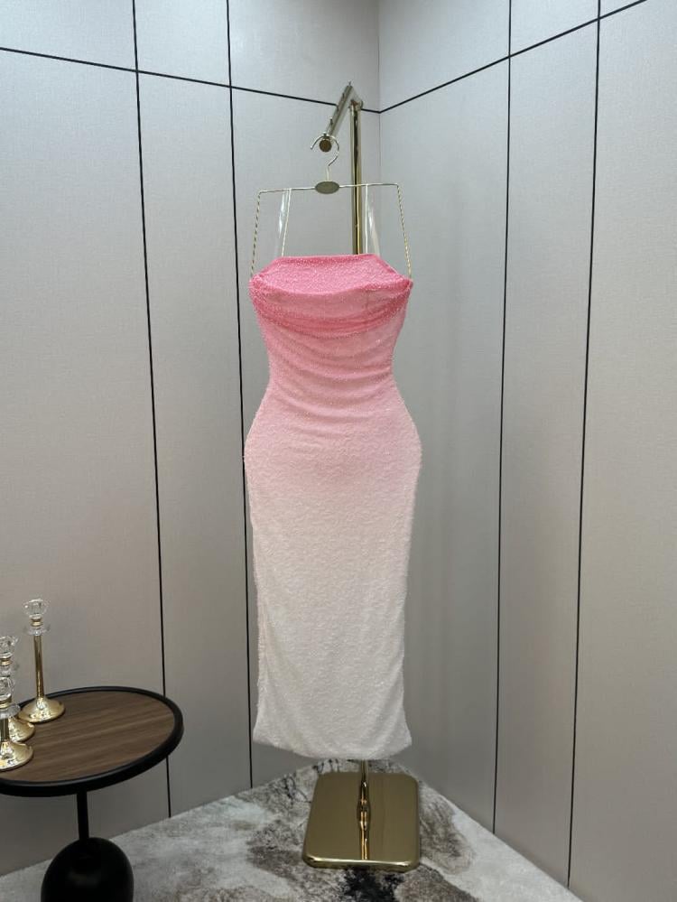 فستان سهرة شك مموج - متجر لؤلؤتي