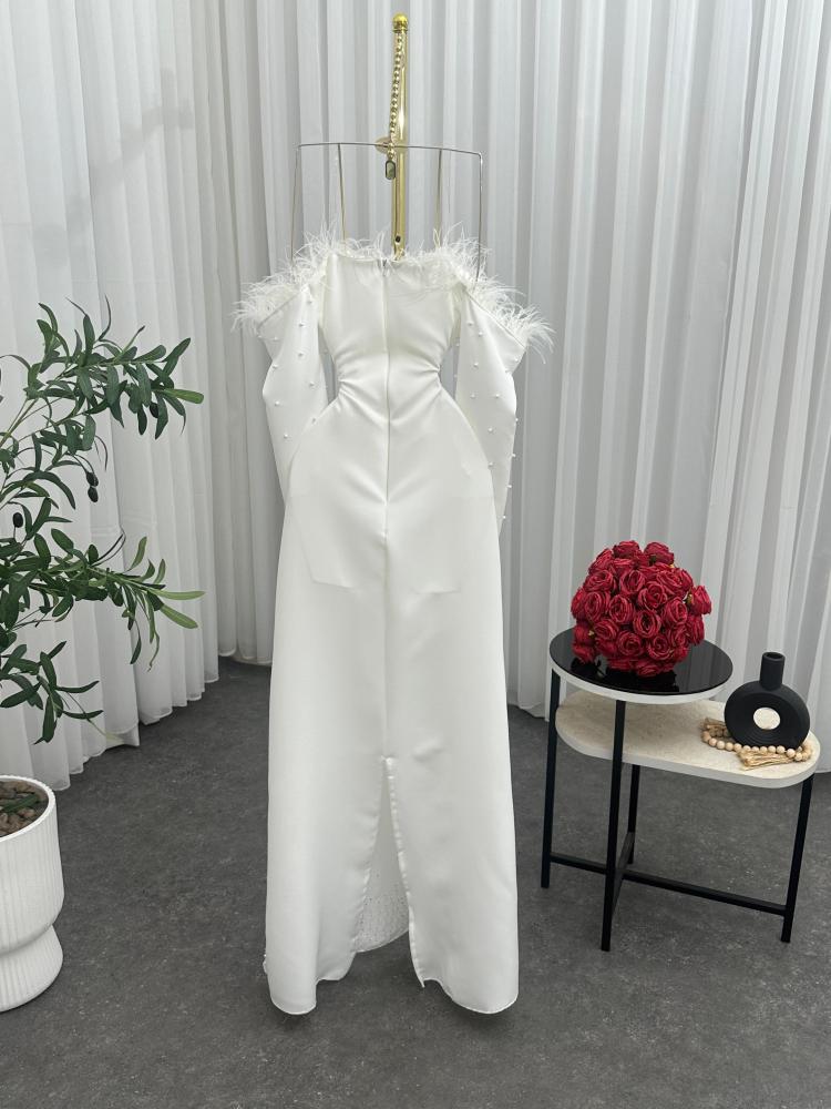 فستان سهرة فخم ب لؤلؤ