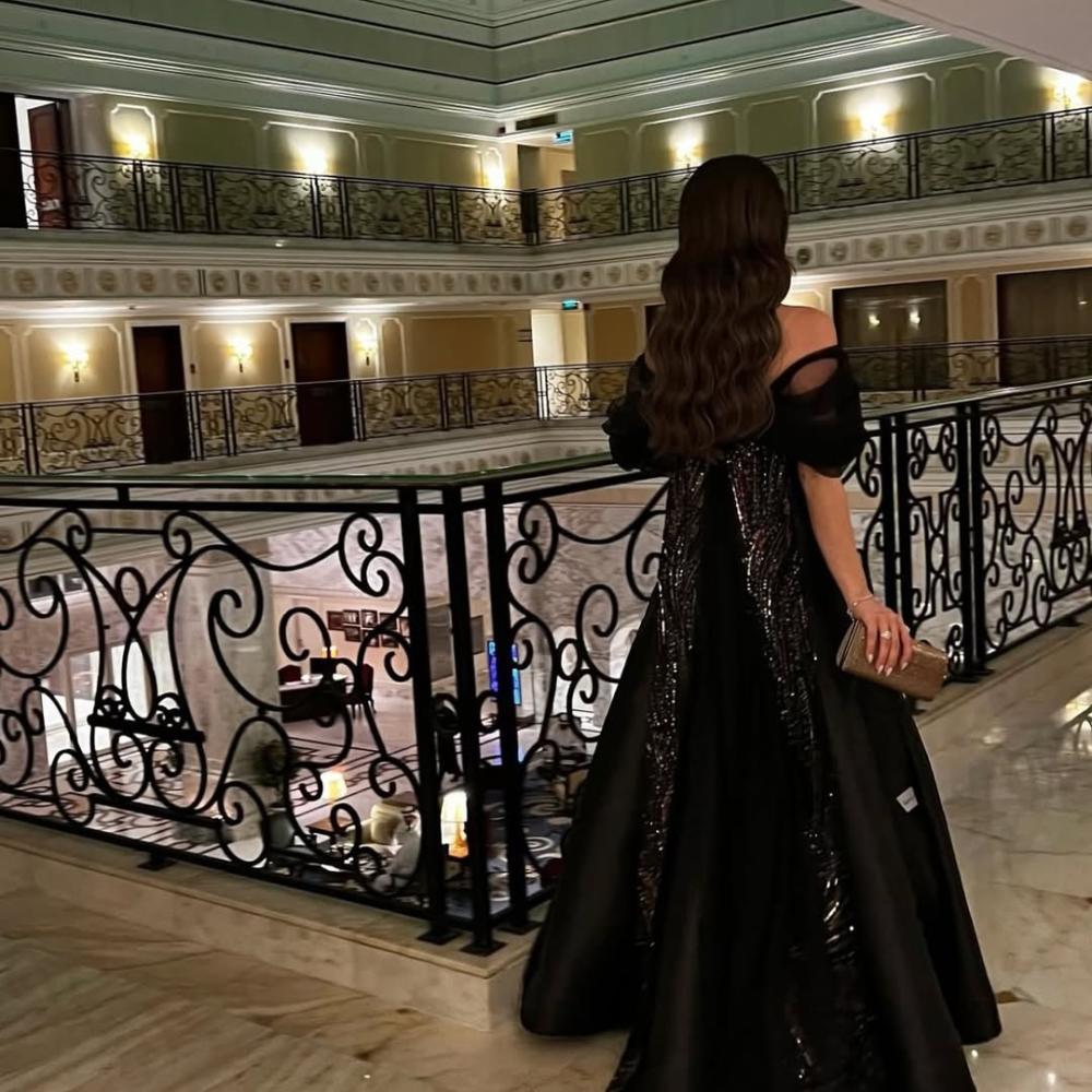 فستان سهرة أسود أنيق