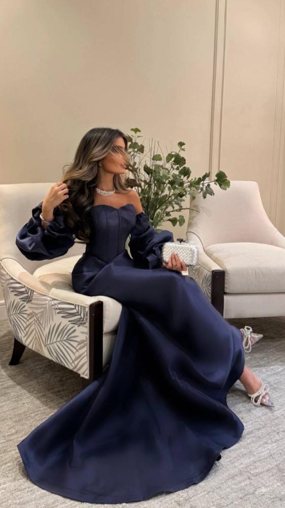 فستان سهرة ميكادو ضخم لون كحلي