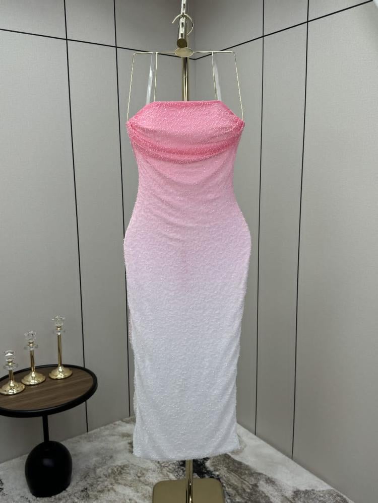 فستان سهرة شك مموج - متجر لؤلؤتي