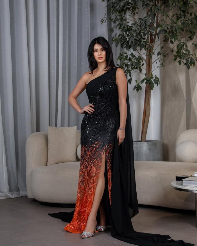 فستان سهرة لونين أنيقين