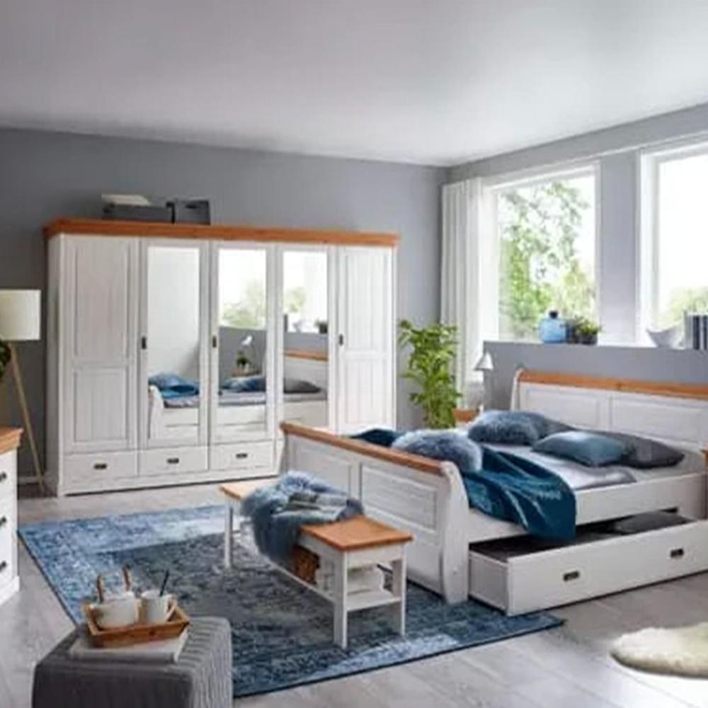 طقم غرفة نوم 5 قطع بيج و أبيض من متجر بيتي السعودية