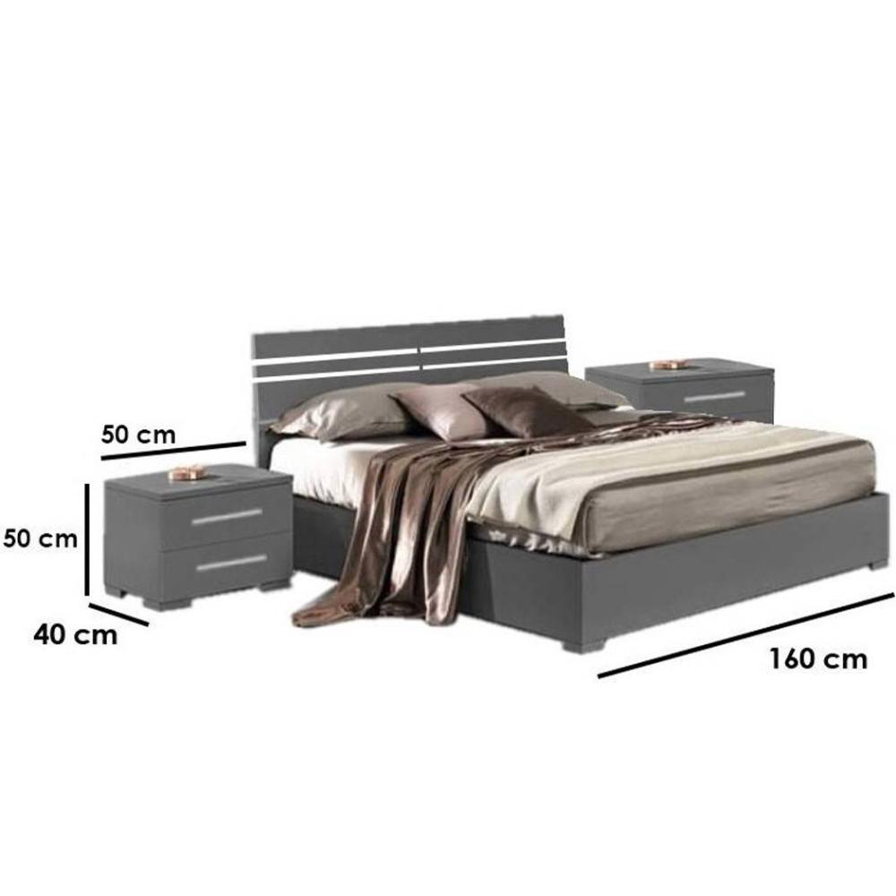 غرفة نوم 5 قطع رمادي