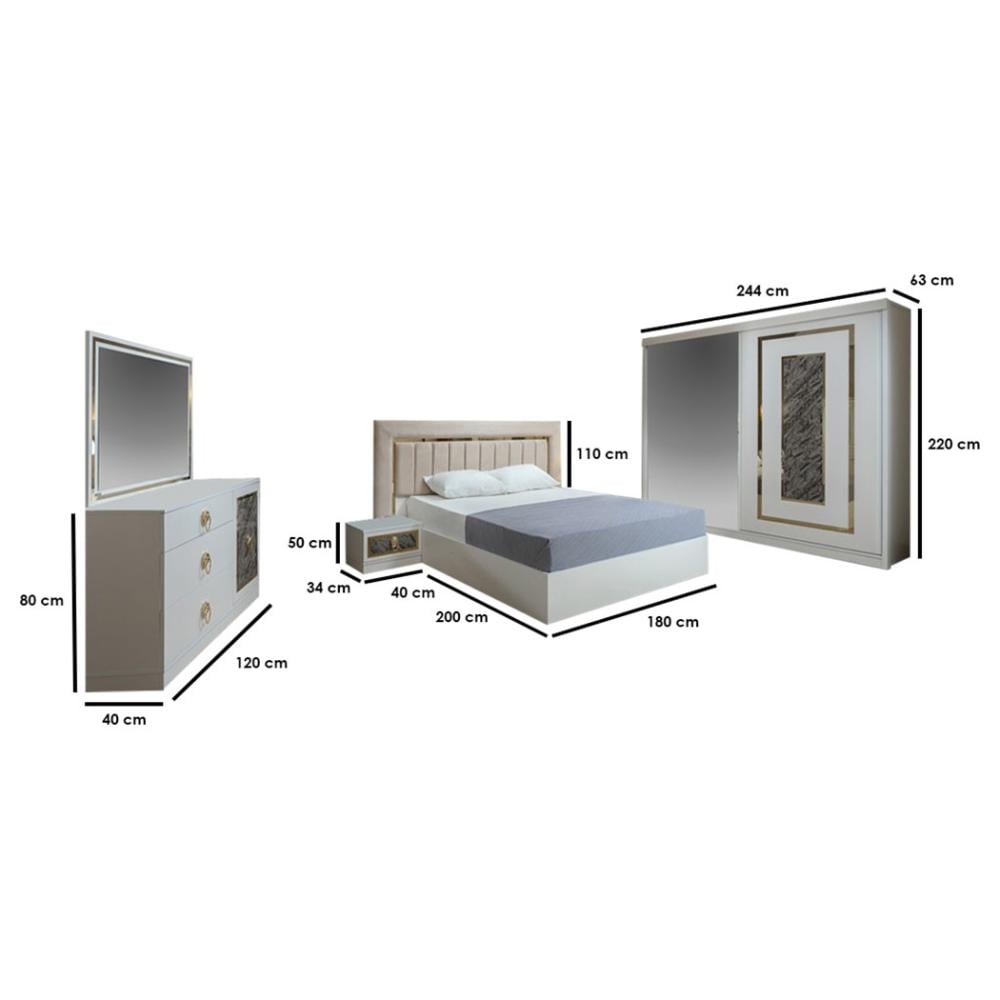طقم غرفة نوم 5 قطع متعدد الألوان