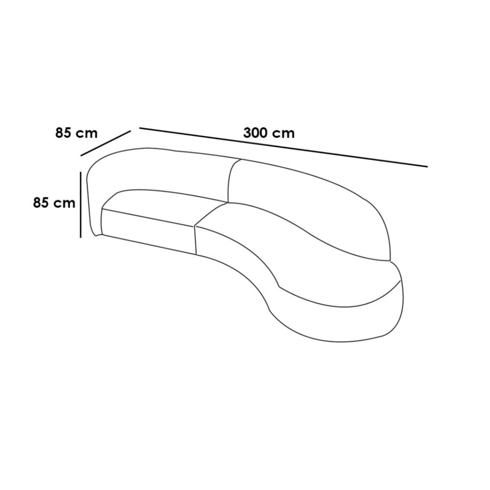 كنبة ثلاث مقاعد رمادي فاتح