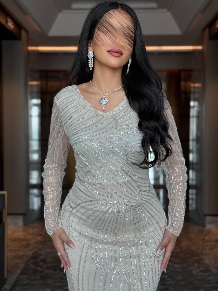 فستان سهرة ماسك بلمعة