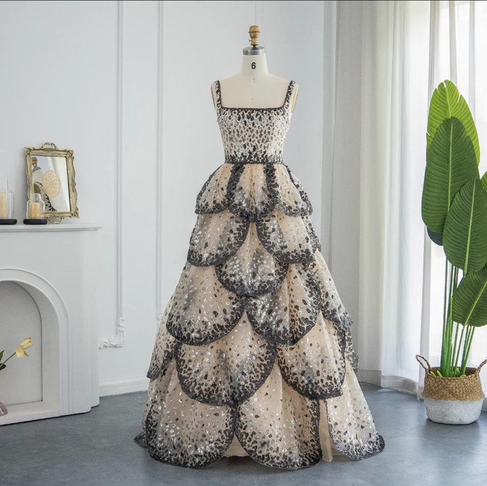 Elegant Sequin Gradient Ruffle Evening Dress by Samara Boutique -  Samara.boutique