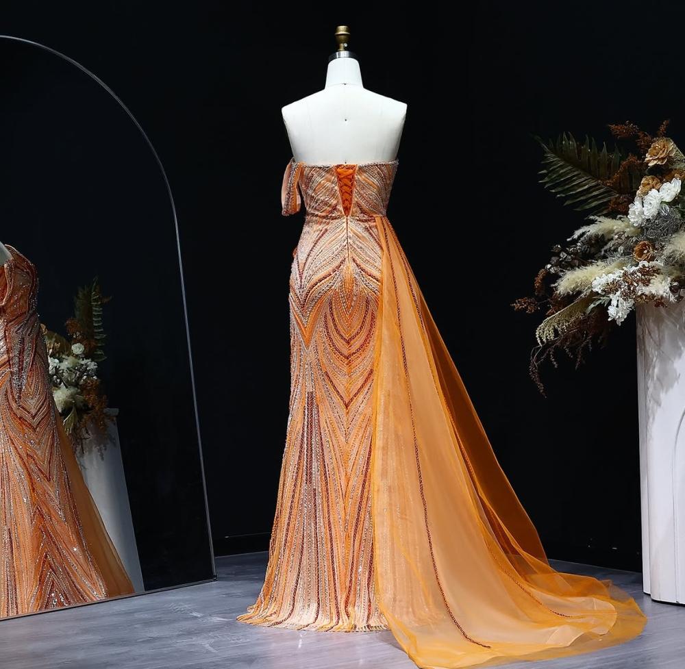 Hand-embroidered wedding evening dress from Samara Boutique