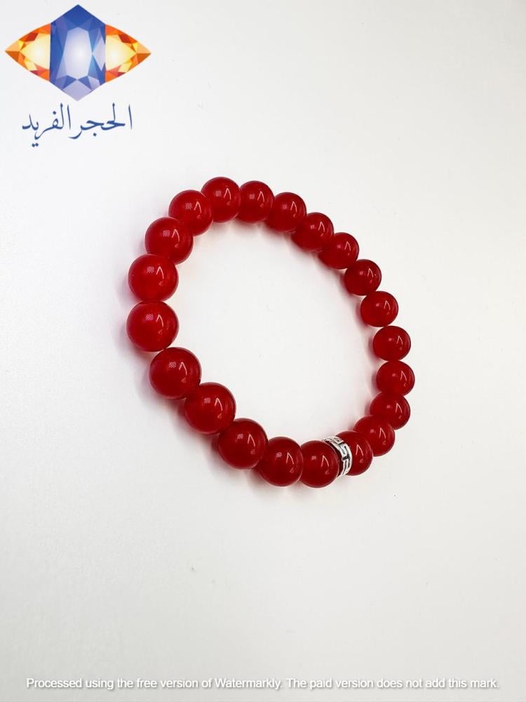 سوار حجر العقيق الأحمر الكريم الطبيعي.