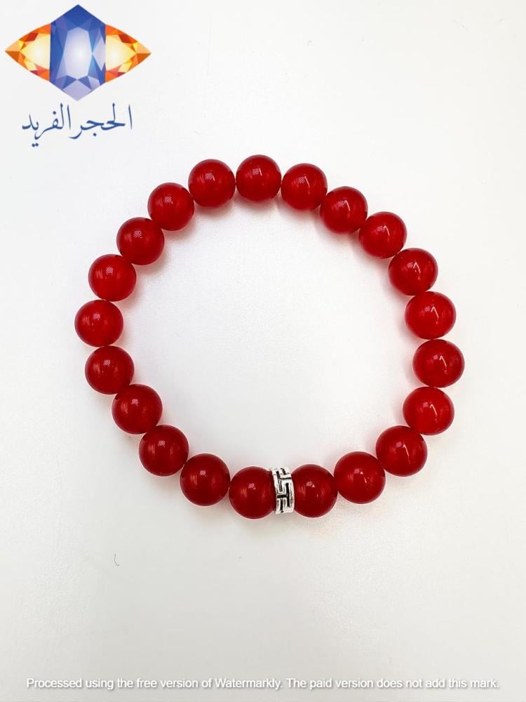 سوار حجر العقيق الأحمر الكريم الطبيعي.