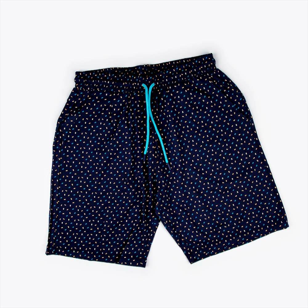 طقم بيجامة قطن من قطعتين تركي سماوي وكحلي