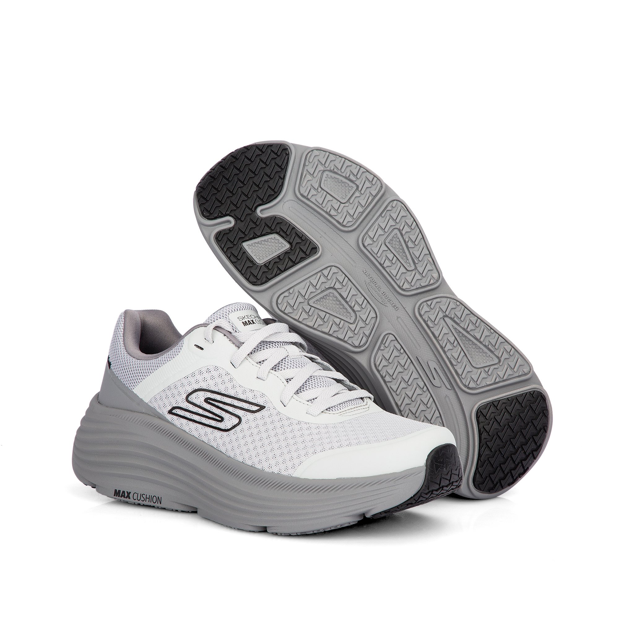 حذاء سكيتشرز رياضي رمادي max cushion