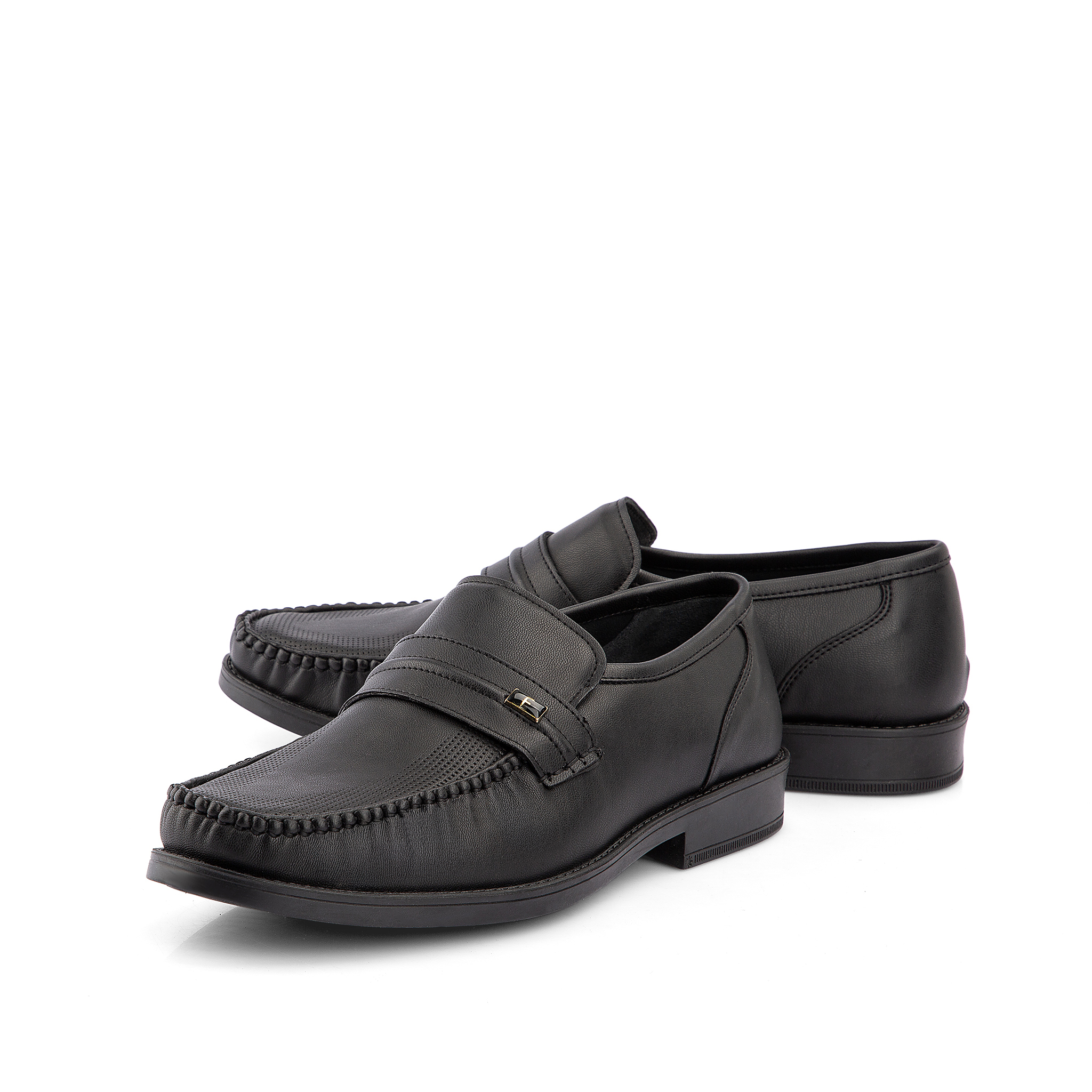 حذاء رسمي جلد طبيعي أسود صنع إيطالي