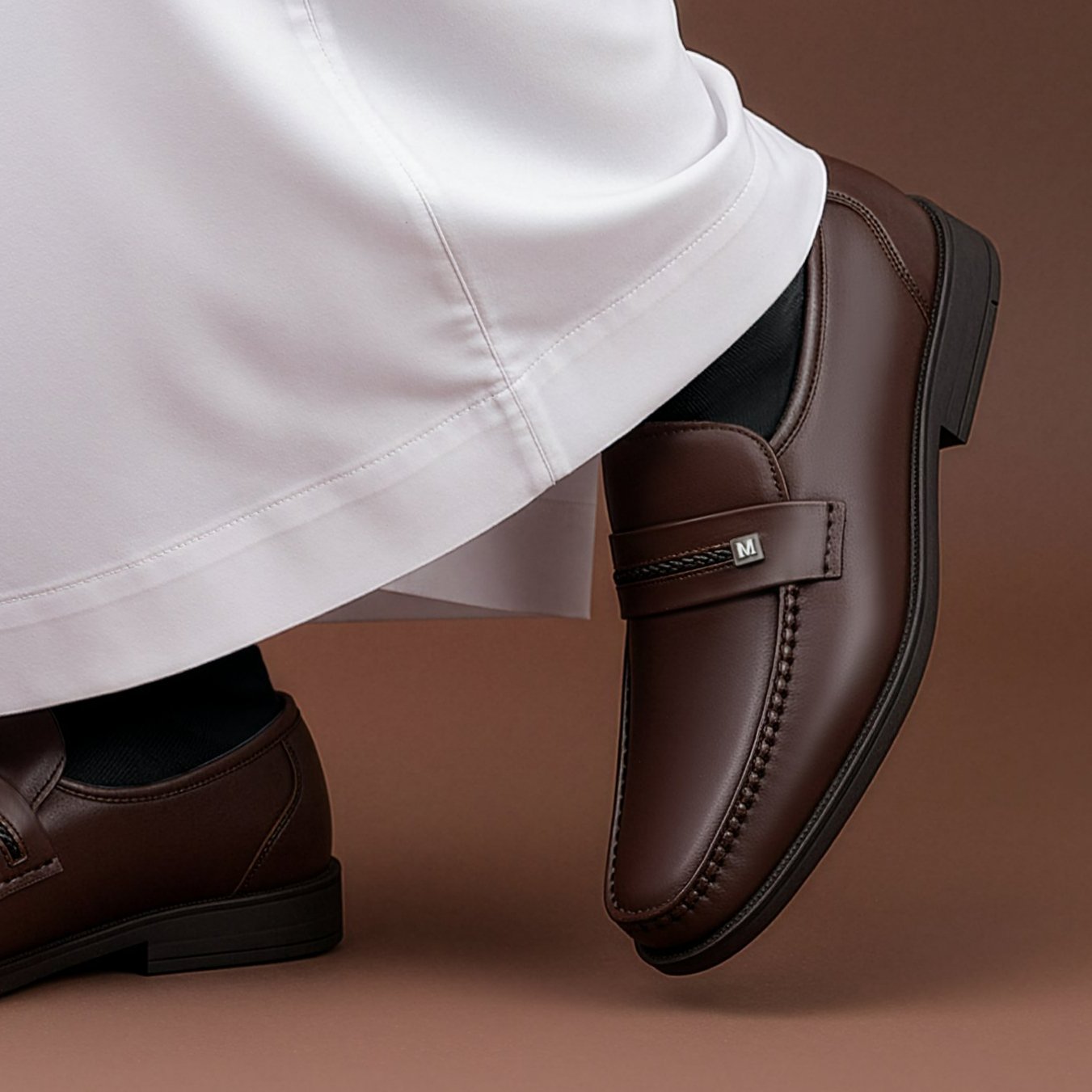 حذاء ماركو رسمي ايطالي رجالي - بني