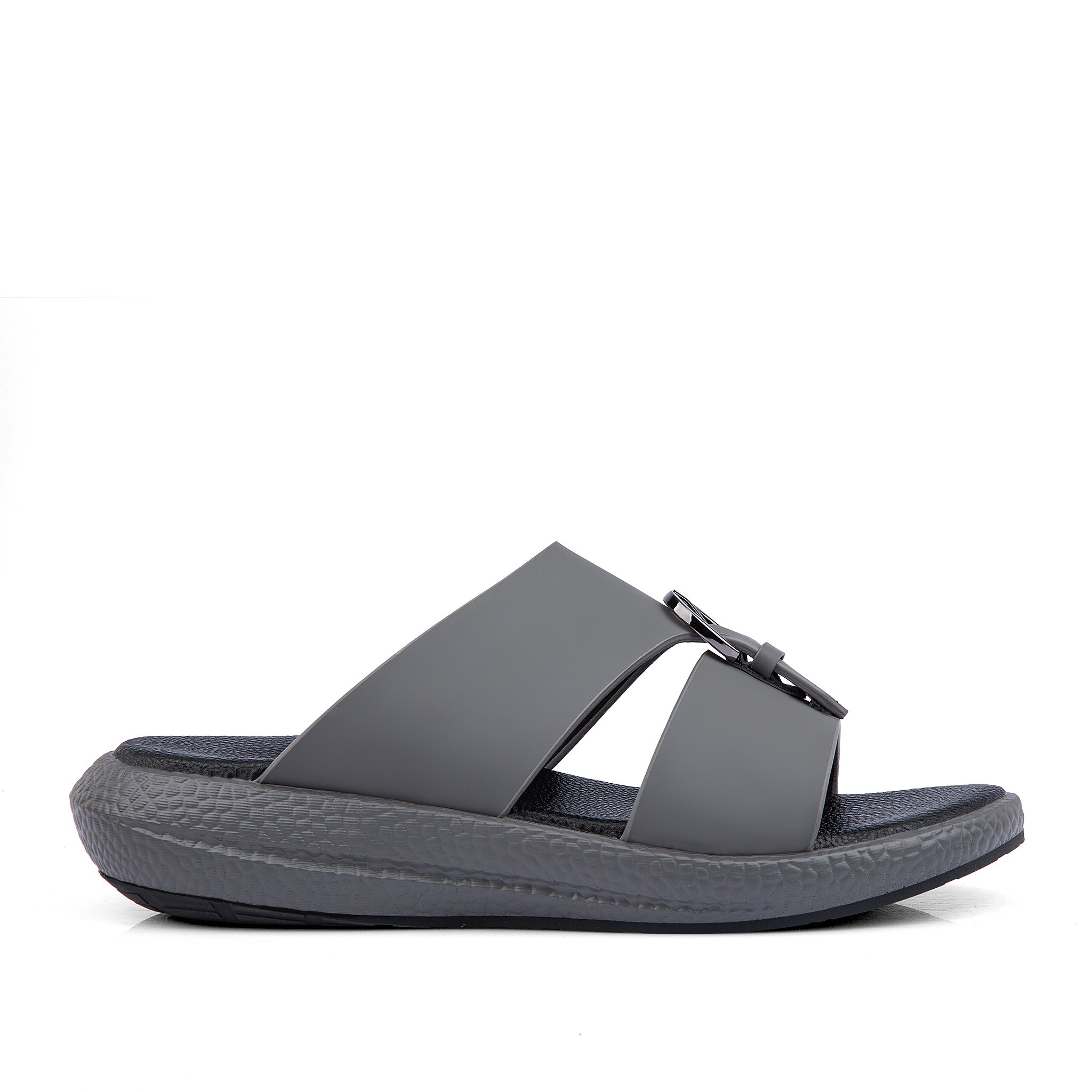 نعال خليجي رمادي غامق بأرضية طبية سوداء