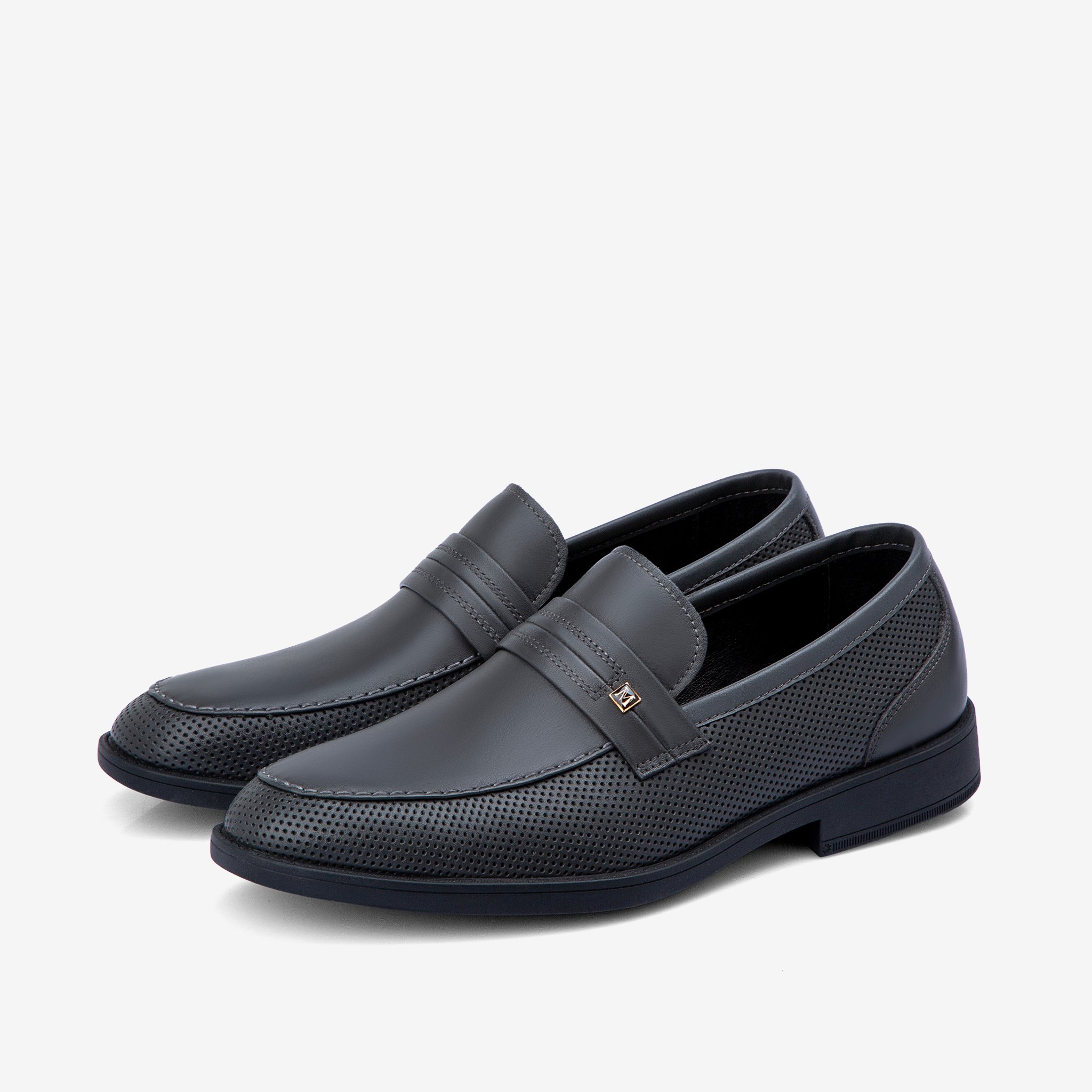 حذاء ماركو رسمي إيطالي رجالي - رمادي غامق