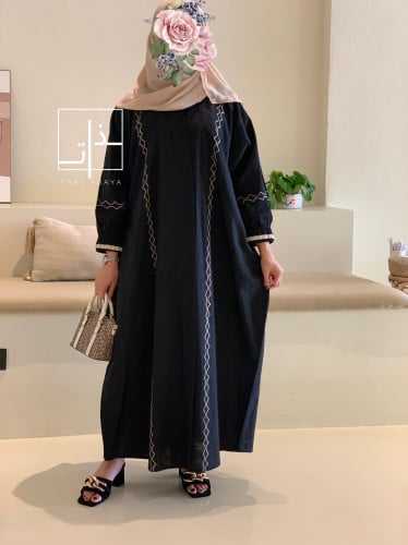 عباية للين مزينه ب تطريز مموج #178