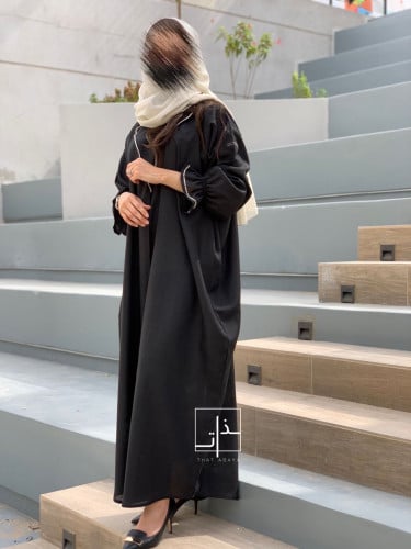عباية مزينة ب لؤلؤ #218 black