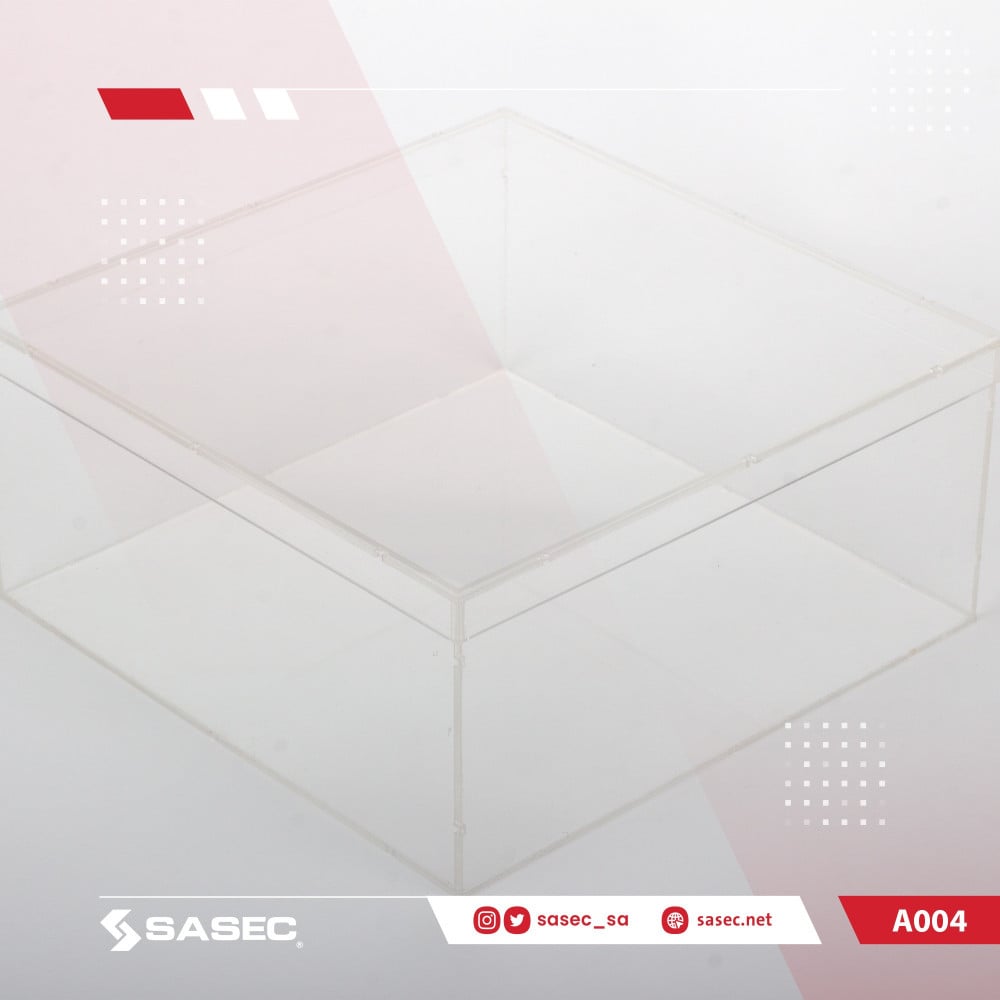 صندوق اكليرك بغطاء سماكة 6mm المقاس حسب الاختيار بالداخل