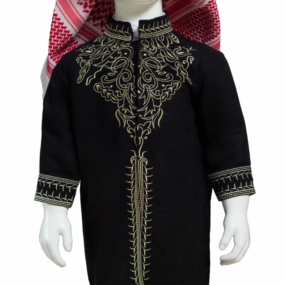 دقلة ولادي بتصميم تراثي فاخر مع تطريز ذهبي أنيق مثالية لإطلالة الأطفا