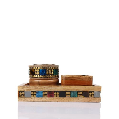 طقم مبخرة وبخور مستطيلة