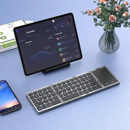 لوحة مفاتيح بلوتوث لاسلكية قابلة للطي