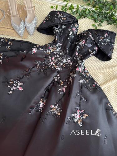 فستان اسود سهرة فخم منفوش