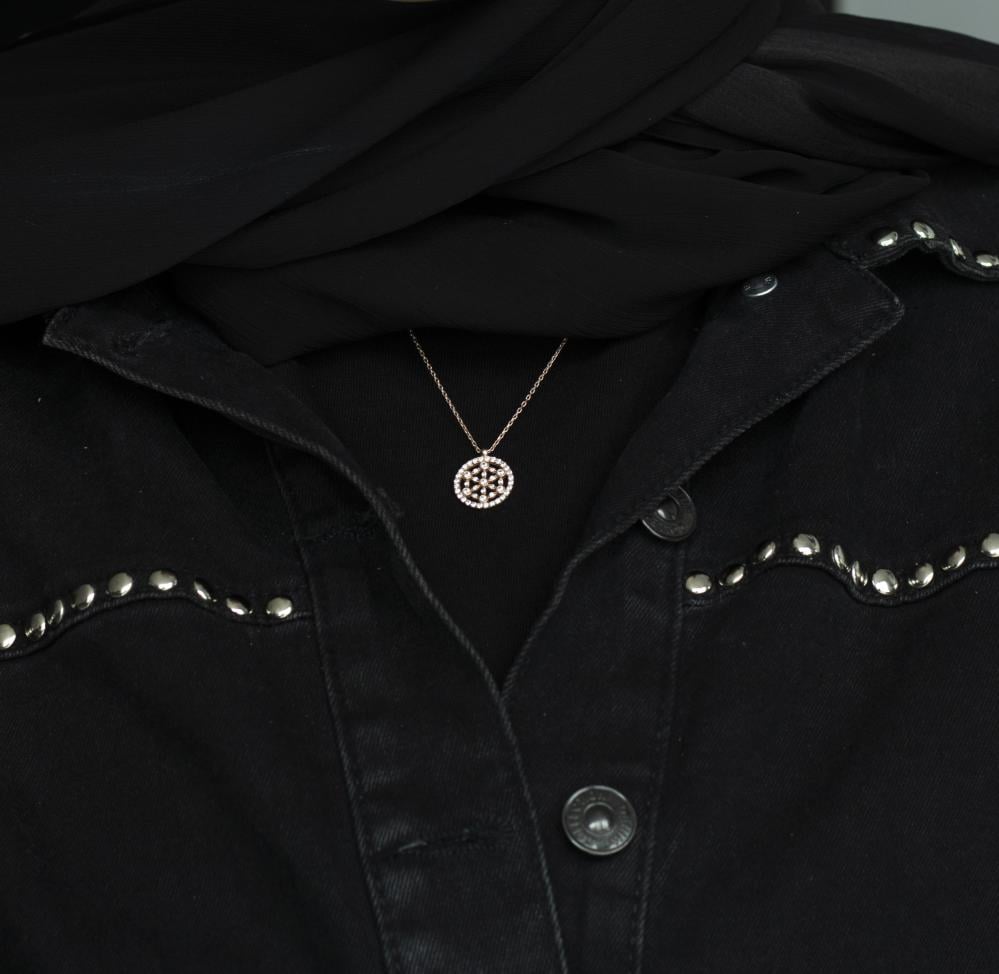 سلسال دائري فضة عيار 925 جولدن روز