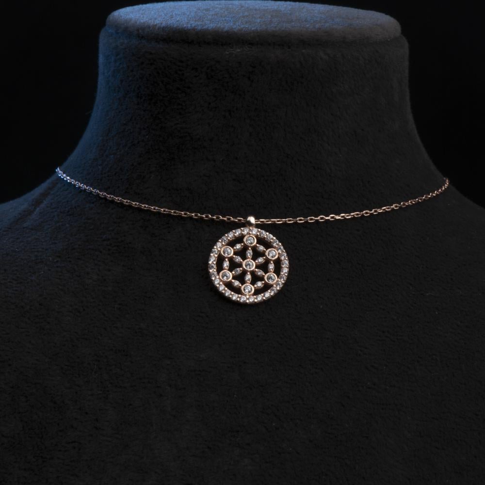 سلسال دائري فضة عيار 925 جولدن روز