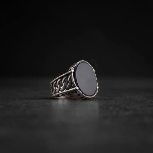 Silver rings with black onyx stone | Virona