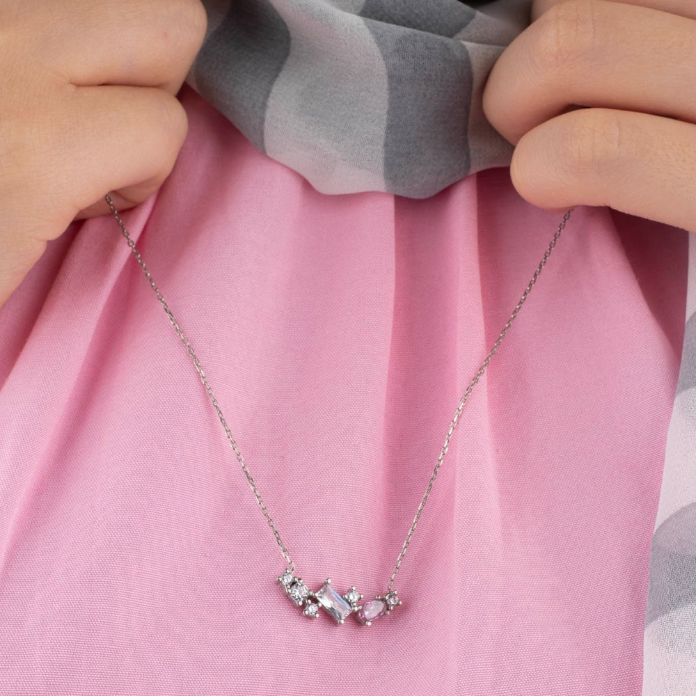 سلسال فضة عيار 925 مع أحجار راقية
