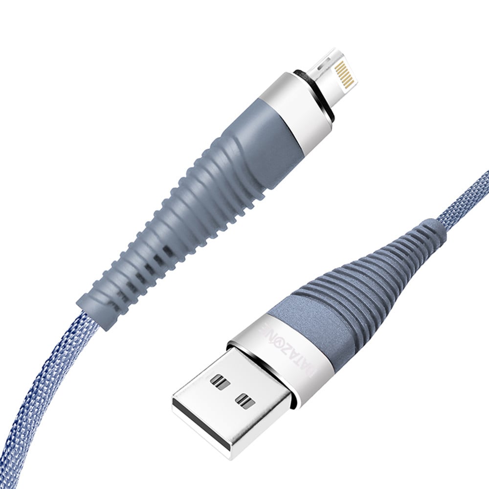 شاحن DZ-IP01B كيبل ايفون  USB سريع بنقل بيانات،  متوافق مع الايفون إكس والايباد. لون رمادي