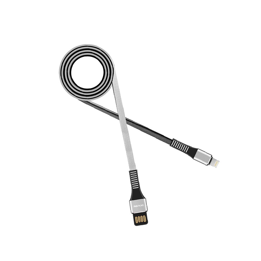 كيبل DZ-IP1GD شحن من داتازون, USB مزدوج من USB A الى كيبل لايتننج, متوافق مع أجهزة  الايفون.  لون ابيض