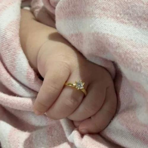 خاتم المواليد وحديثي الولادة الذهبي والفاخر ,مزينة...