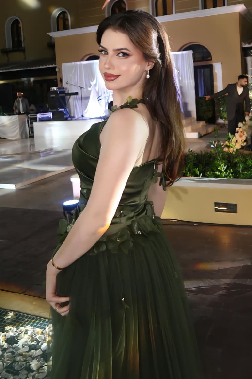 olive green choker dress Evening dress olive green crinkled with raised flower beads and a choker  necklace