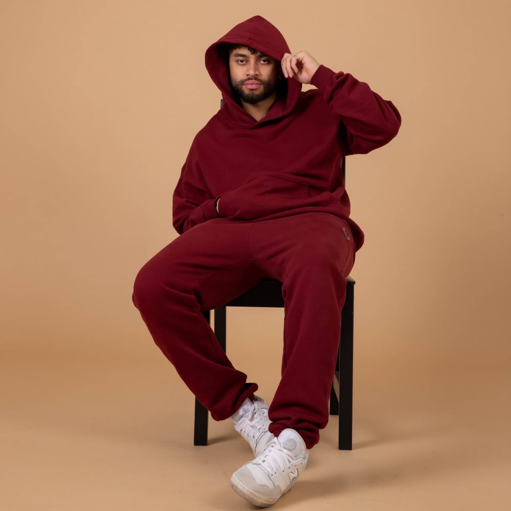 Maroon oversized online hoodie