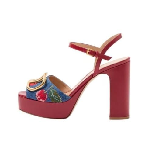 【美品】【未使用】R.E.D. VALENTINO タンクトップ 44 Valentino Tan-Go Denim Cherry Sandal Rare Free Returns | SWAGYO
