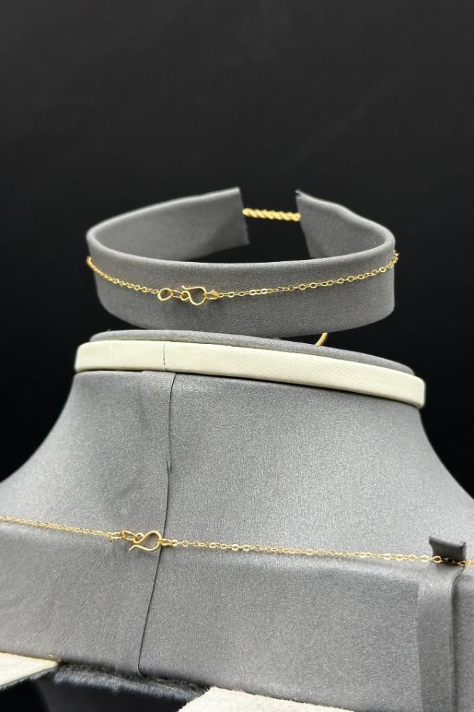 طقم مجدول ثلاثة ادور ذهب صافي عيار 21 وزن من 3.6 الى 3.7 جرام كهدية