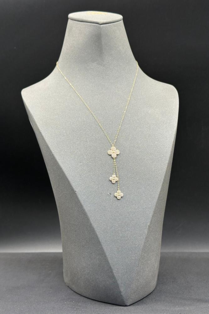 عقد ذهب تصميم الماس